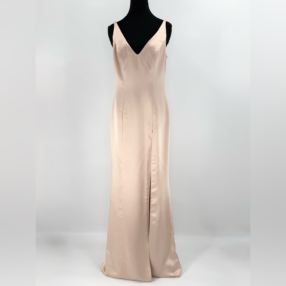 After Six by Dessy Cowl Back Long Maxi Dress Gown, Toasted‎ Sugar, Size 2, NWT - Picture 6 of 15